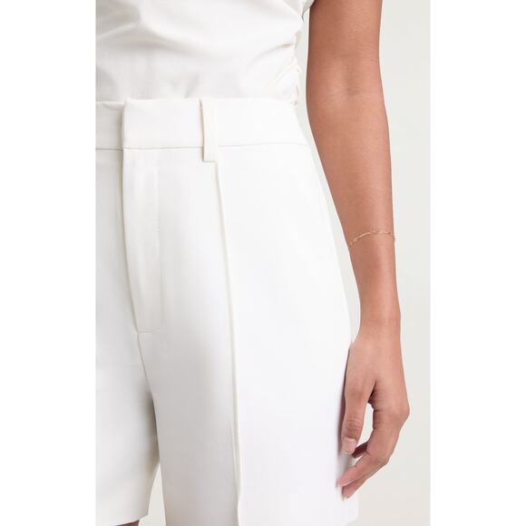 Cinq à Sept Kallen Jersey Pleated Shorts - 2 - Ivory - Picture 4 of 4